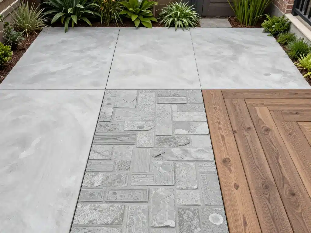 Amenagement terrasse beton finitions decoratives styles et materiaux