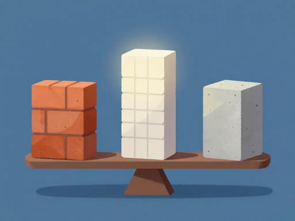 Illustration comparaison avantages limites briques pavés et parpaings
