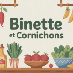 Illustration chaleureuse binette et cornichon bistrot potager