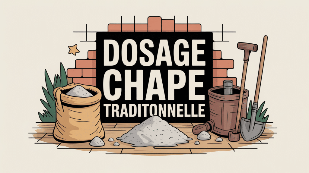 chape traditionnelle dosage outils ciment sable eau sur chantier