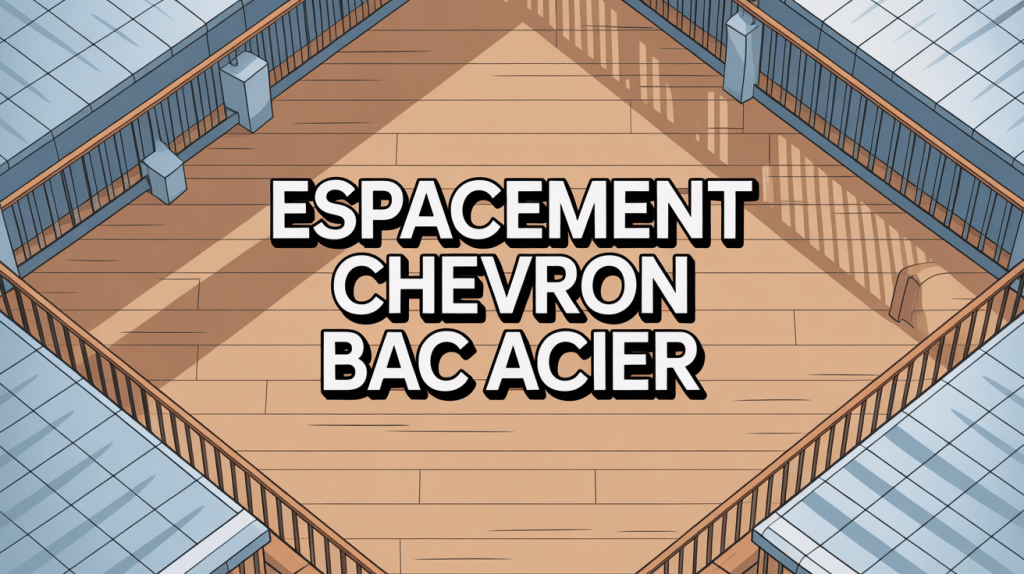 illustration espacement chevron bac acier vue de dessus
