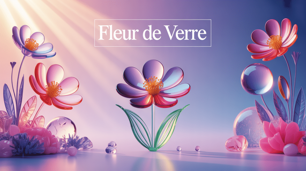 illustration fleur de verre centrale élégante
