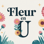 Illustration moderne de fleurs en u dans un jardin stylisé