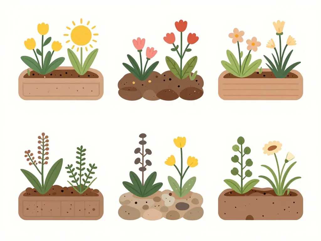 Conseils pour intégrer des fleurs en u au jardin, schéma décoratif
