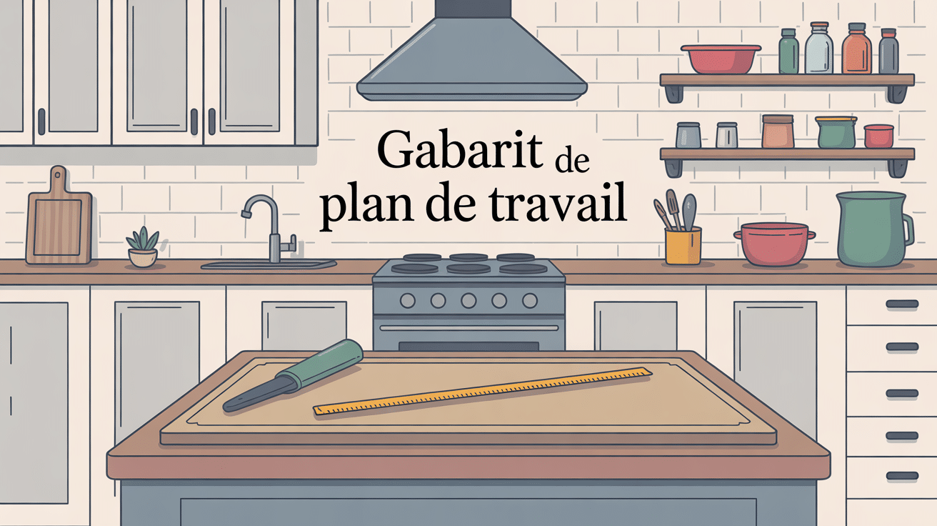 illustration guide gabarit plan de travail cuisine