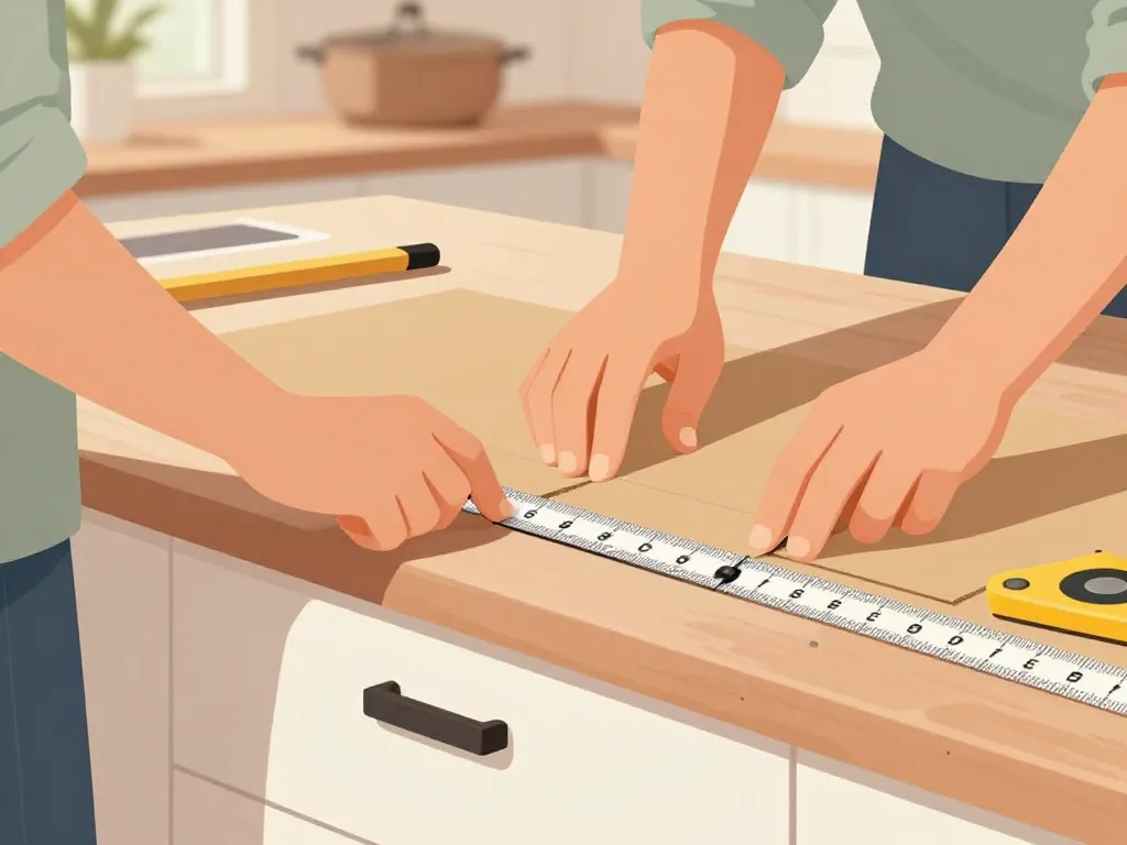 tracer template gabarit plan de travail cuisine