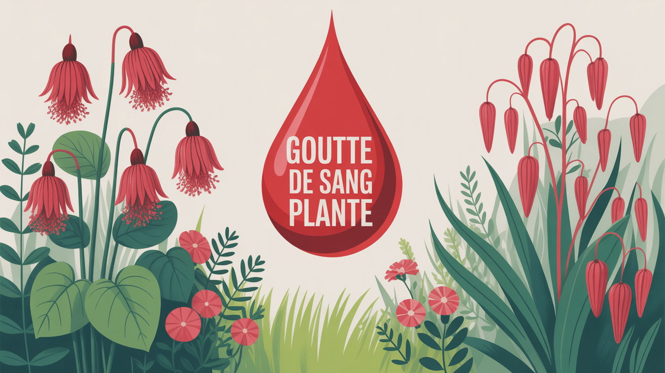 goutte de sang plante différentes espèces fleurs rouges jardin
