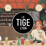 Bar restaurant La Tige Lyon illustration conviviale