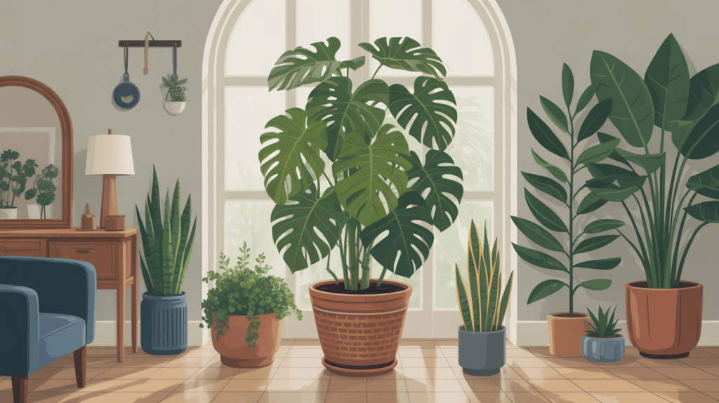 plante misère porte malheur dans un intérieur moderne, style superstition et positivité