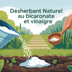 Recette désherbant naturel bicarbonate et vinaigre utilisée au jardin