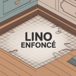 illustration réparer lino enfoncé avec outils