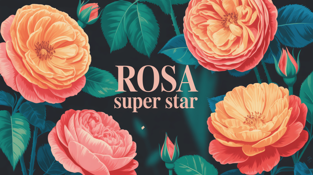 rosier rosa super star fleurs orange saumoné jardin