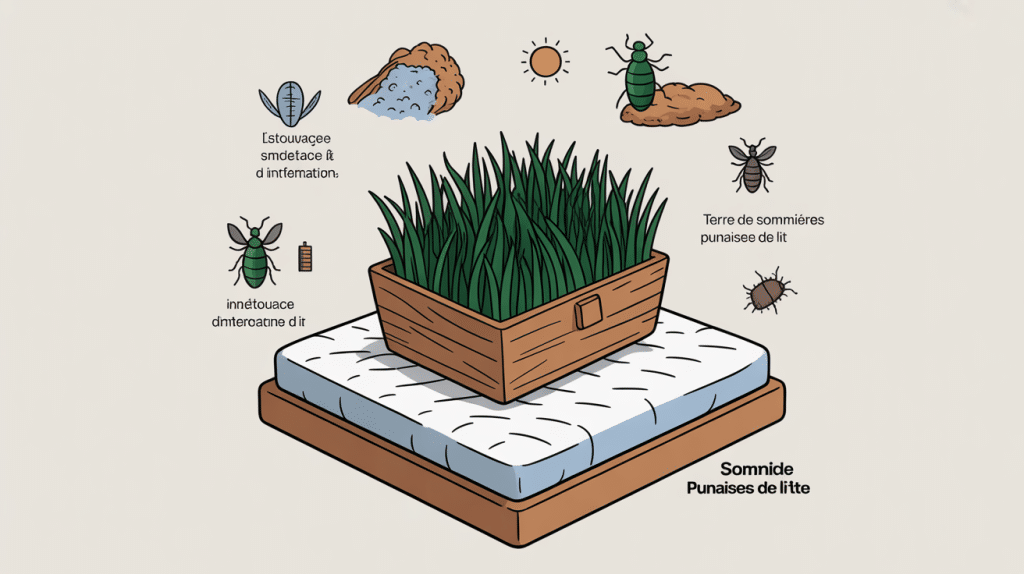 terre de sommières punaise de lit boîte sur matelas