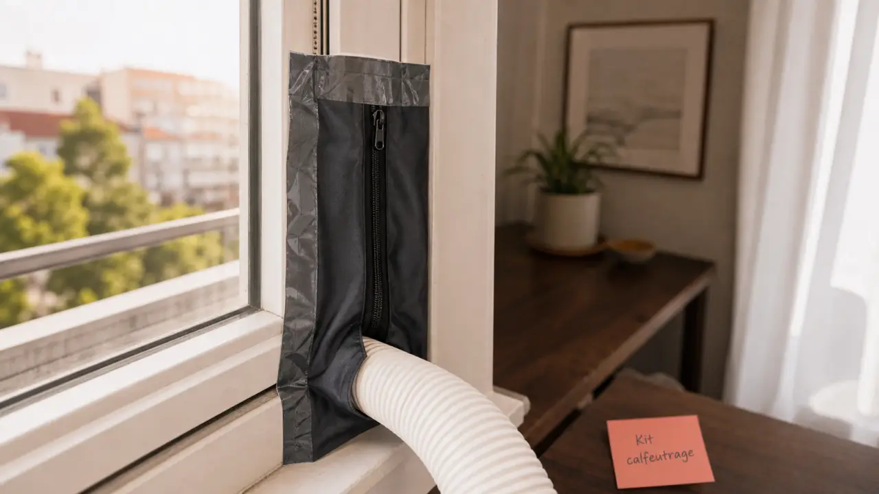 Meilleur kit calfeutrage pour climatiseur mobile : kit souple pour porte-fenêtre, raccord étanche