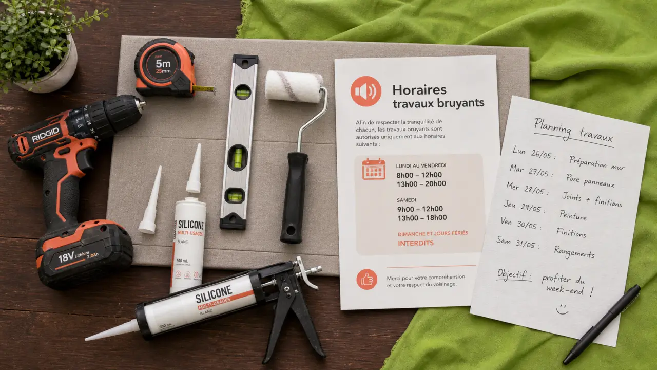 Bricolage dans la maison : kit travaux et horaires autorisés voisins