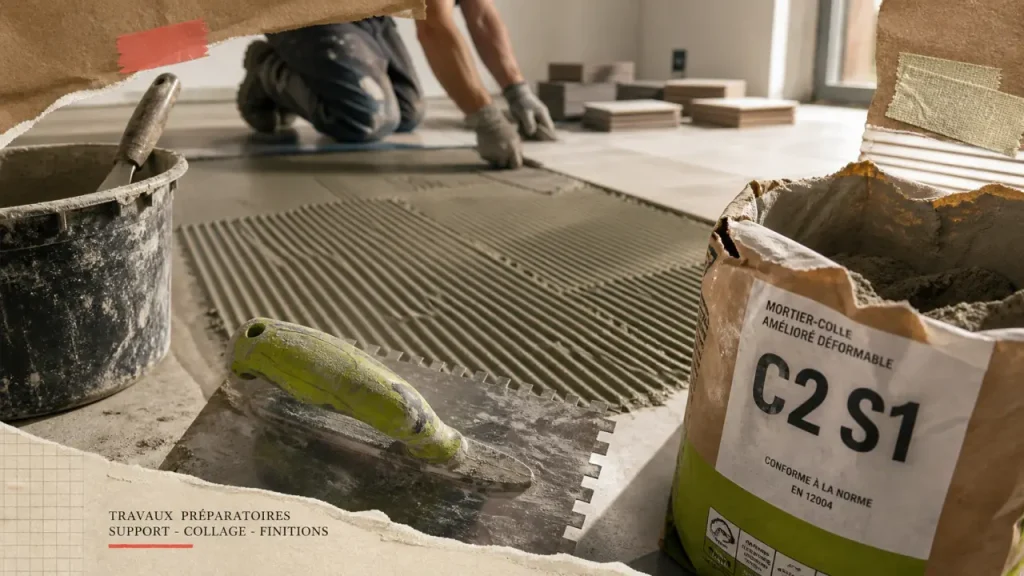 Colle carrelage sol : erreur de pose avec mortier-colle