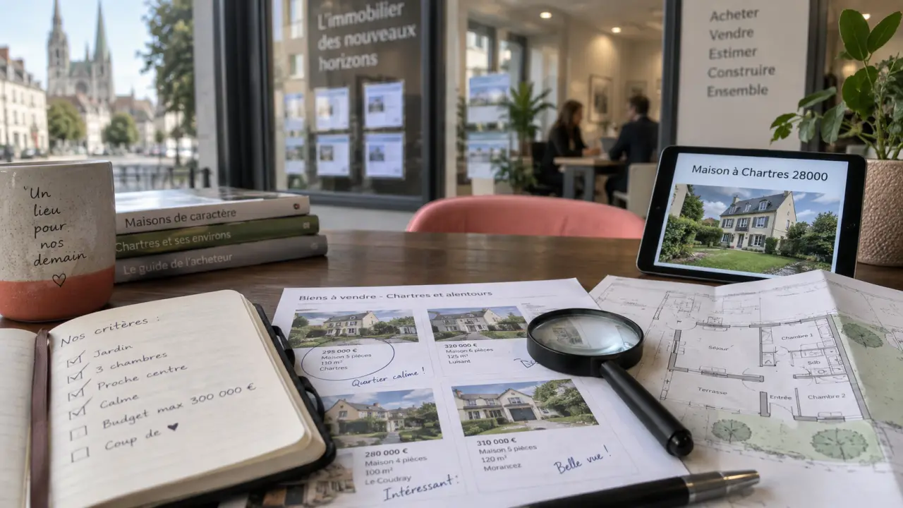 Achat maison Chartres : terrain et micro-localisation, vue d’un plan immobilier