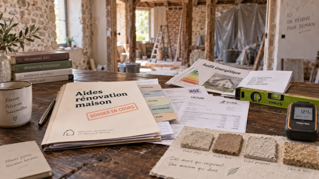 Aide à la rénovation maison ancienne : diagnostic énergétique et ordre des travaux pour maîtriser le budget