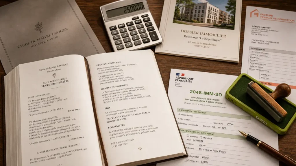 Faut il déclarer la vente d'un bien immobilier aux impôts : notaire et plus-value